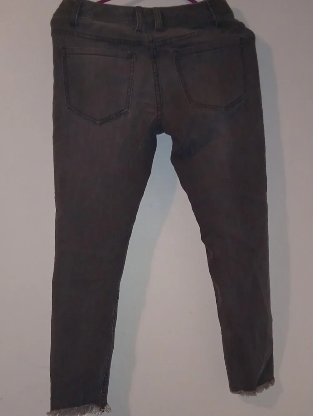 FP Free People Women's Gray Distressed Skinny Jeans